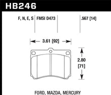 Load image into Gallery viewer, Hawk Performance Hawk 91-02 Ford Escort / 92-94 Mazda MX-3 / 90-95 Protege HPS Street Front Brake Pads HAWKHB246F.567
