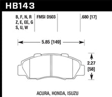 Load image into Gallery viewer, Hawk Performance Hawk 97-99 Acura CL / 91-95 Legend / 91-97 Honda Accord / 97-01 CR-V HT-10 Race Front Brake Pad HAWKHB143S.680