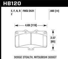 Load image into Gallery viewer, Hawk Performance Hawk Mitsubishi 3000 GT VR4/ Dodge Stealth R/T 4WD HPS Street Front Brake Pads HAWKHB120F.560