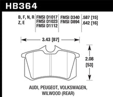 Load image into Gallery viewer, Hawk Performance Hawk (Various) Audi / Peugeot / Volkswagen Ceramic Street Rear Brake Pads HAWKHB364Z.642