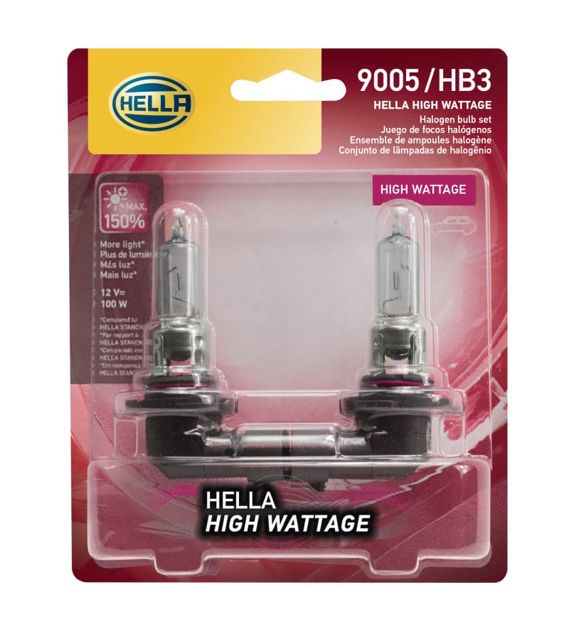 Hella Hella HB3 9005 12V 100W P2OD T4 High Wattage Bulbs (Pair) HELLA9005 100WTB