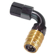 Load image into Gallery viewer, jiffytite 6AN 90Deg FM Elbow Valved Quick Connect BLK