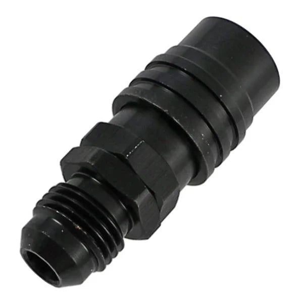jiffytite 6AN Straight Push Lock Valved Quick Connect BLK