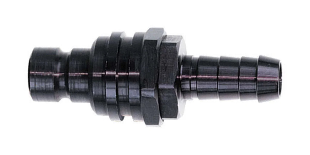 jiffytite Q/R #5 Str Male Plug w/ Hose Barb Valved Black 22505