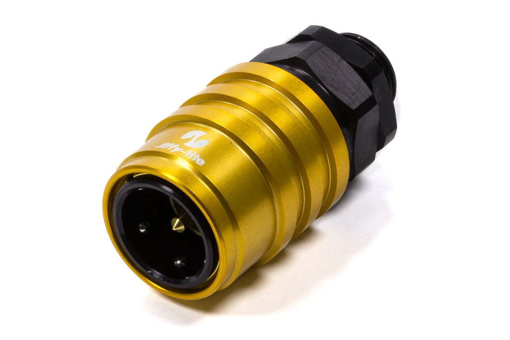 jiffytite Q/R Male #8 ORB to #8 Socket Valved Gold/Black 51108