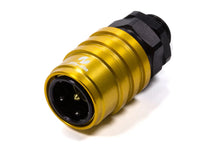 Load image into Gallery viewer, jiffytite Q/R Male #8 ORB to #8 Socket Valved Gold/Black 51108