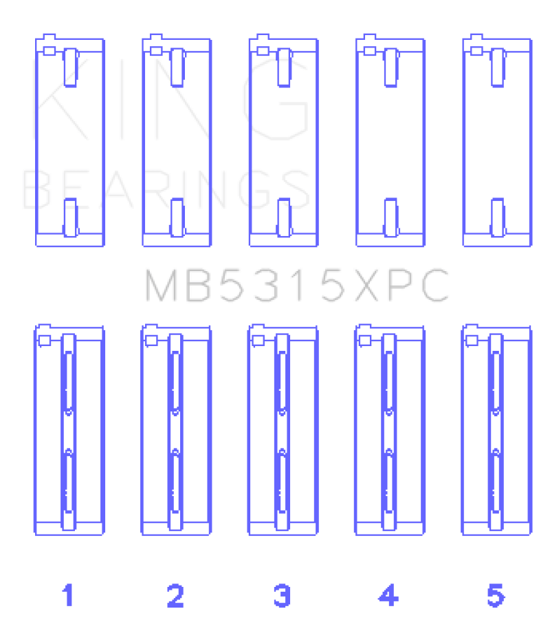 King Engine Bearings King 1992+ Mitsubishi 4G63/4G64 EVO I-IV (Size .026) Coated Performance Main Bearing Set KINGMB5315XPC.026