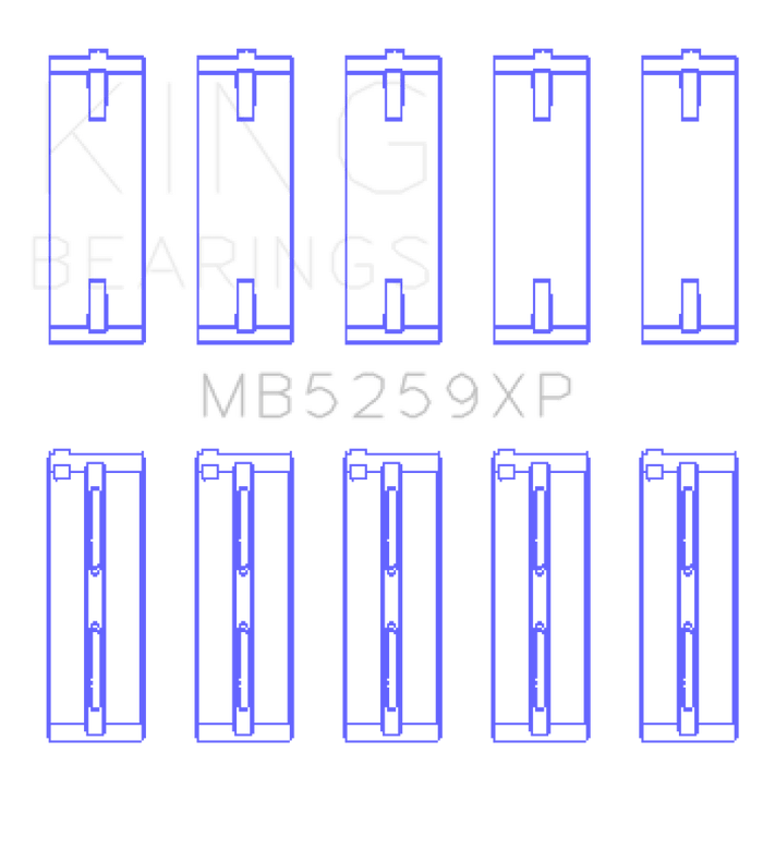 King Engine Bearings King Acura B18A1/B1/C1/C5 K20A / K24A (Size 0.025mm) Performance Main Bearing Set KINGMB5259XP.026