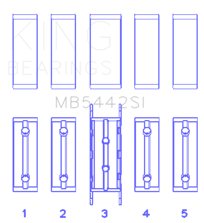 King Engine Bearings King Ford/Mazda Duratec 2.0/2.3 DOHC (Size 0.25) Silicon Bi-Metal Aluminum Main Bearing Set KINGMB5442SI0.25