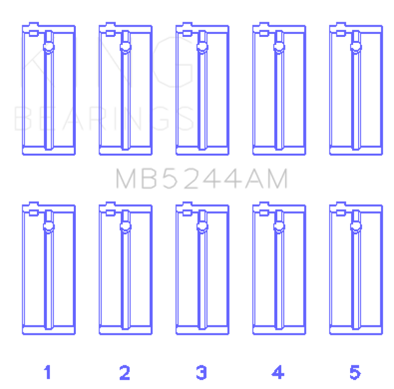 King Engine Bearings King Honda 91CI/1.5L D15A2/D15A3/D15B1/D15B2/D15B7/D15B8/D15Z1 (Size STD) Main Bearing Set KINGMB5244AM