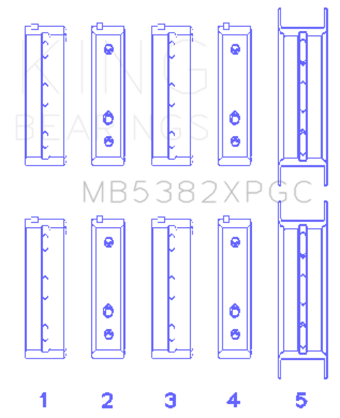 King Engine Bearings King Subaru EJ20/EJ22/EJ25 Including Turbo (Size .026) pMaxKote Performance Main Bearing Set KINGMB5382XPGC.026