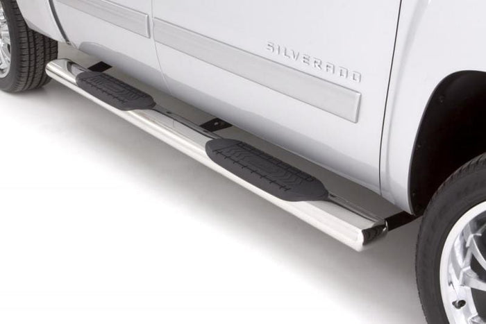 LUND Lund 07-17 Chevy Silverado 1500 Crew Cab 6in. Oval Straight SS Nerf Bars - Polished LND24310564