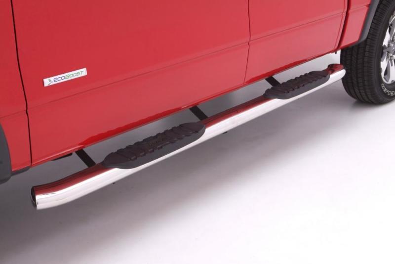 LUND Lund 07-17 Chevy Silverado 1500 Ext. Cab 5in. Curved Oval SS Nerf Bars - Polished LND23710688