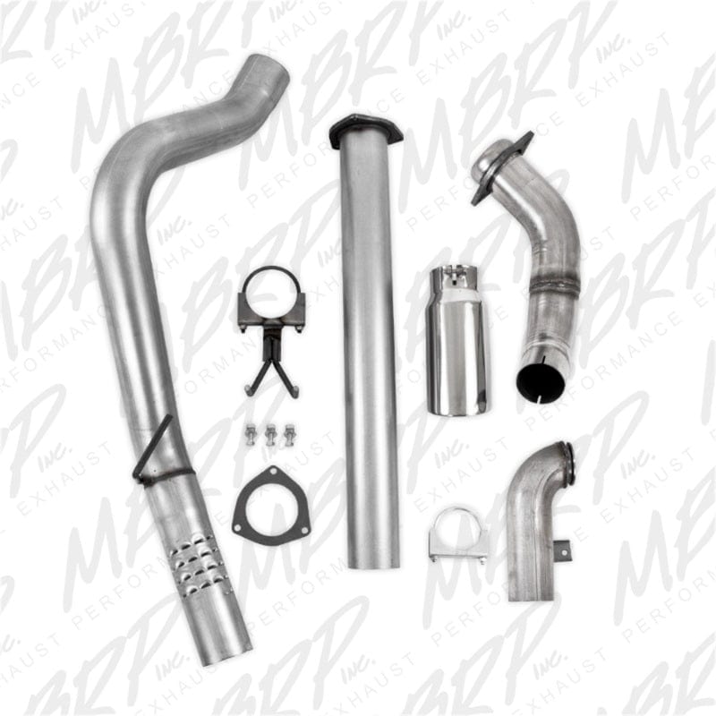 MBRP MBRP 11-14 Ford 6.7L F-250/350/450 4in Filter Back Single Side Exit Alum and Down Pipe Exhaust MBRPS6284AL