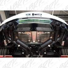 Load image into Gallery viewer, MBRP MBRP 16-19 Chevy Camaro V8 6.2L 6spd 3in Black Race Dual Axle Back w/ 4.5in Quad Dual Wall Tips MBRPS7036BLK