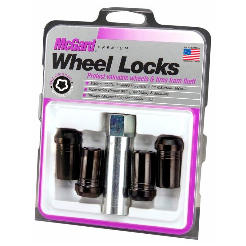 McGard McGard Wheel Lock Nut Set - 4pk. (Tuner / Cone Seat) M14X1.5 / 22mm Hex / 1.648in. Length - Black MCG25116