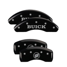 Load image into Gallery viewer, MGP MGP 4 Caliper Covers Engraved Front Buick Engraved Rear Buick Shield Black finish silver ch MGP49006SBSHBK