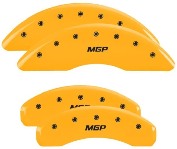MGP MGP 4 Caliper Covers Engraved Front & Rear 2019+ Ram 1500 Yellow Finish Silver MGP Logo MGP55006SMGPYL