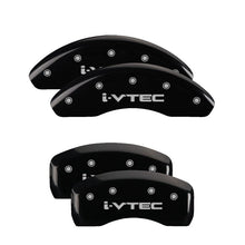Load image into Gallery viewer, MGP MGP 4 Caliper Covers Engraved Front &amp; Rear i-Vtec Black finish silver ch MGP39019SIVTBK