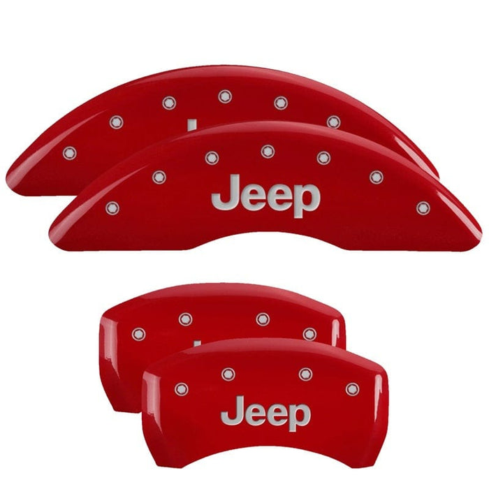 MGP MGP 4 Caliper Covers Engraved Front & Rear JEEP Red finish silver ch MGP42002SJEPRD
