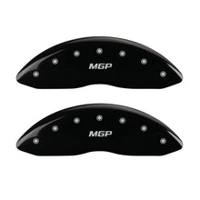 Load image into Gallery viewer, MGP MGP 4 Caliper Covers Engraved Front &amp; Rear MGP Black Finish Silver Characters 2017 Acura MDX MGP39021SMGPBK