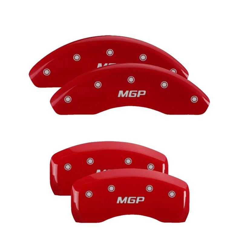 MGP MGP 4 Caliper Covers Engraved Front & Rear MGP Red finish silver ch MGP43002SMGPRD