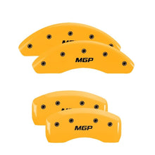 Load image into Gallery viewer, MGP MGP 4 Caliper Covers Engraved Front &amp; Rear MGP Yellow finish black ch MGP54006SMGPYL