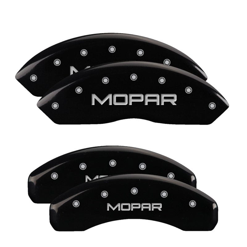 MGP MGP 4 Caliper Covers Engraved Front & Rear MOPAR Black finish silver ch MGP42014SMOPBK