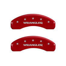 Load image into Gallery viewer, MGP MGP 4 Caliper Covers Engraved Front &amp; Rear WRANGLER Red finish silver ch MGP42014SWRGRD