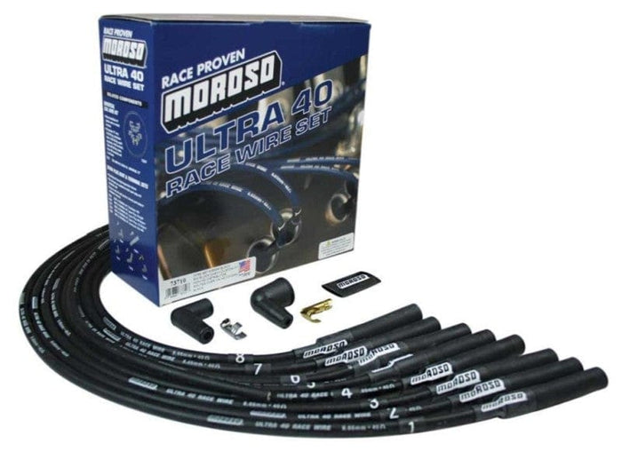 Moroso Moroso Chevrolet Big Block Ignition Wire Set - Ultra 40 - Unsleeved - Non-HEI - Over Valve - Black MOR73710