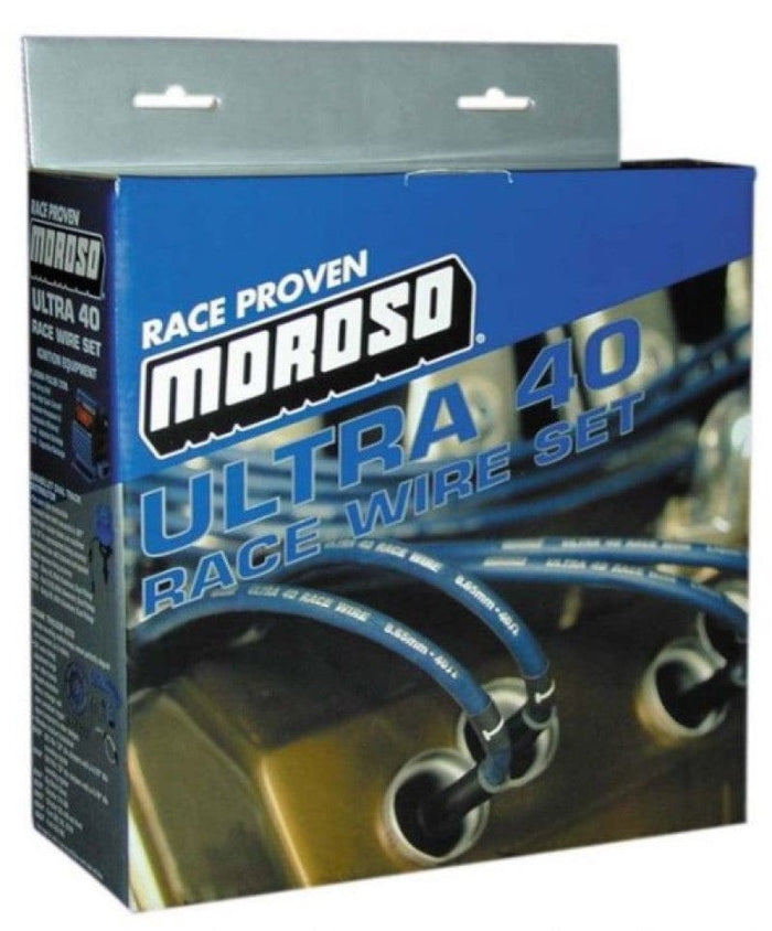 Moroso Moroso Chevrolet Small Block Ignition Wire Set - Ultra 40 - Unsleeved - Non-HEI - Under Header - Blk MOR73708