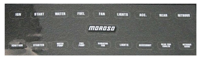 Moroso Moroso Electrical Switch Panel Label (Use w/Part No 74130/74131/74132/74133/74134/74135/74136/74180) MOR97542