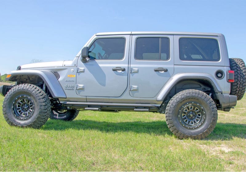 N-Fab N-Fab RKR Step System 2019 Jeep Wrangler JT 4 Door Truck Full Length - Tex. Black - 1.75in NFBJ194TRKRS4