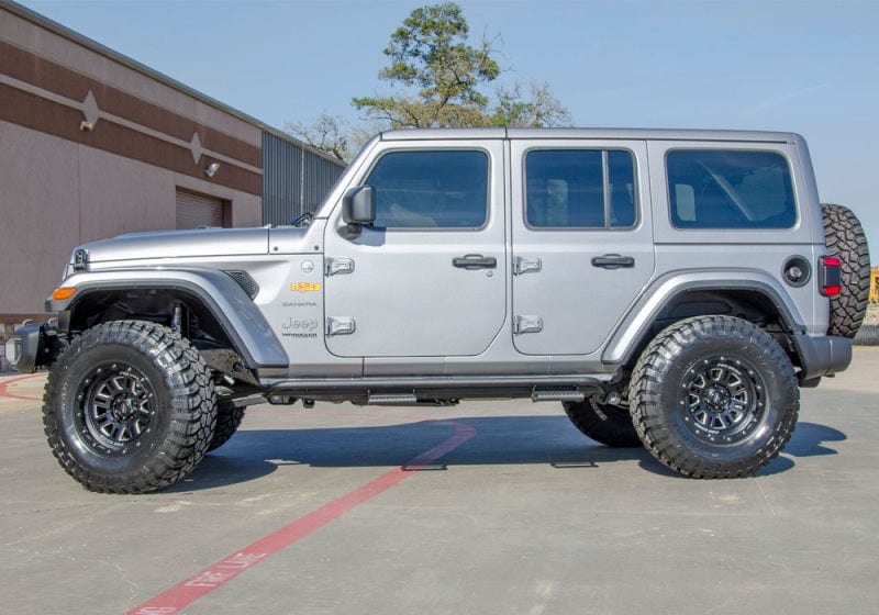 N-Fab N-Fab RKR Step System 2019 Jeep Wrangler JT 4 Door Truck Full Length - Tex. Black - 1.75in NFBJ194TRKRS4
