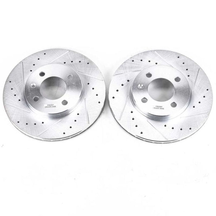 PowerStop Power Stop 95-02 Volkswagen Cabrio Front Evolution Drilled & Slotted Rotors - Pair PSBEBR251XPR