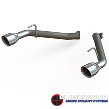 Load image into Gallery viewer, QTP QTP 14-15 Chevrolet Camaro SS 6.2L 304SS Eliminator Muffler Delete Axle Back Exhaust w/4.5in Tips QTP700114