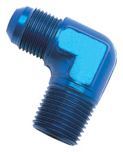 Load image into Gallery viewer, Russell Russell Performance -12 AN to 1/2in NPT 90 Degree Flare to Pipe Adapter (Blue) RUS660900