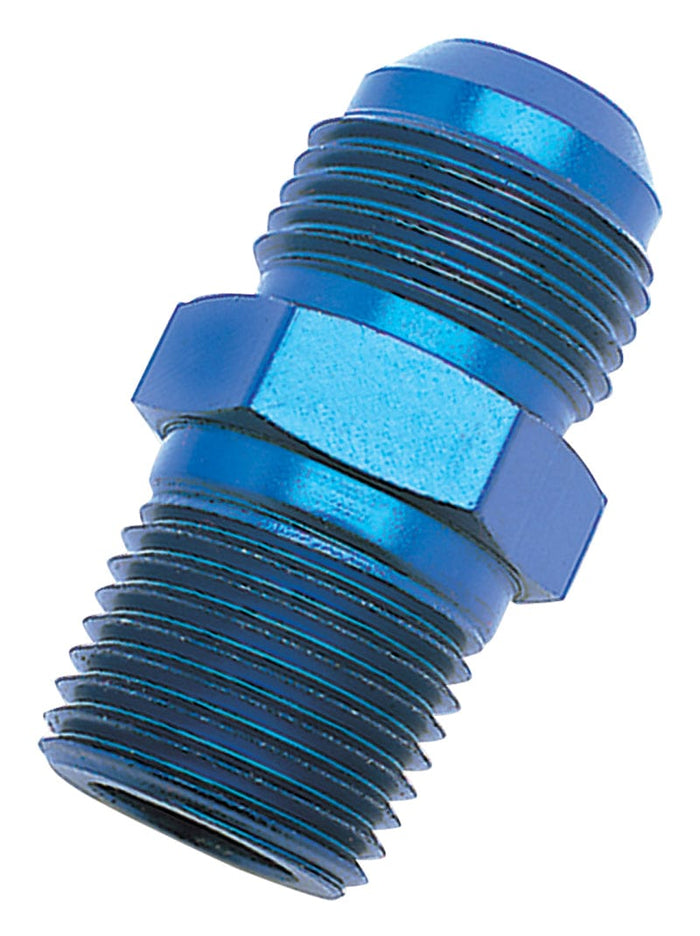 Russell Russell Performance -6 AN to 1/2in NPT Straight Flare to Pipe (Blue) RUS670150