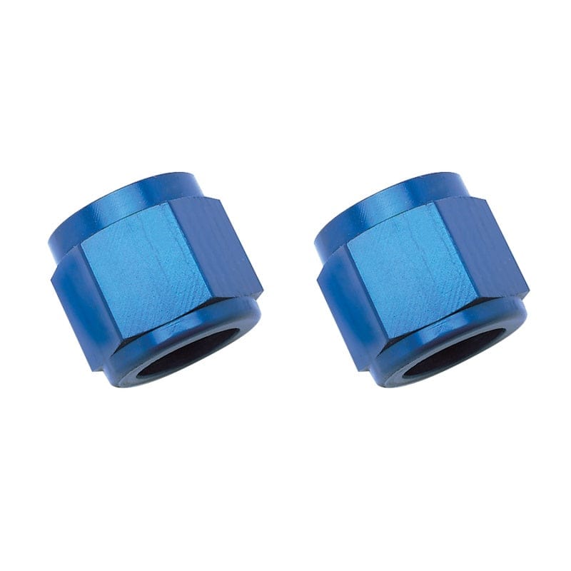 Russell Russell Performance -6 AN Tube Nuts 3/8in dia. (Blue) (2 pcs.) RUS660570