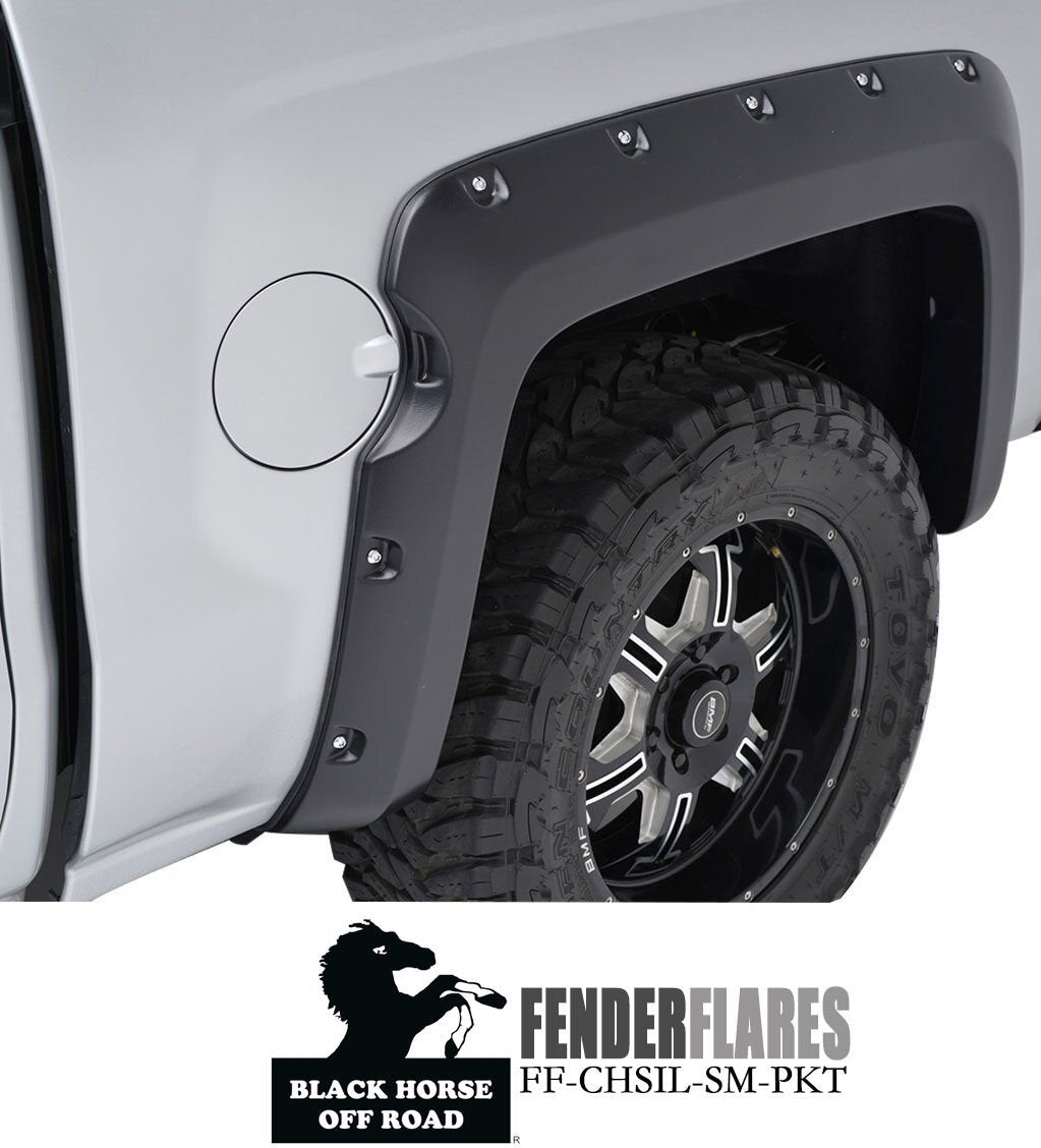 Black Horse Off Road Black TPO Smooth Paintable Pocket Style FF-CHSIL19-SM fits 2019 Chevrolet Silverado 1500 WT