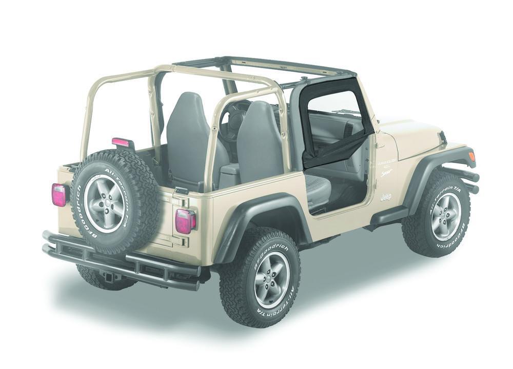 Bestop Upper Fabric Doors (Black Denim) 51790-15 fits 1997-2006 Jeep Wrangler TJ