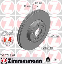 Load image into Gallery viewer, Zimmermann Coated Brake Disc 150.1298.20 fits 2000-2006 BMW X5