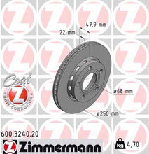 Load image into Gallery viewer, Zimmermann Coated Brake Disc 3240 fits 1999-2002 Audi A4 Quattro / 2000-2002 Audi S4