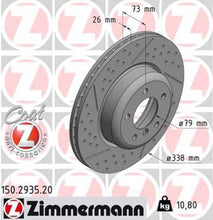 Load image into Gallery viewer, Zimmermann Coated Brake Disc 150.2935.20 fits 2006-2013 BMW 128I / 325I / 328I / 330I