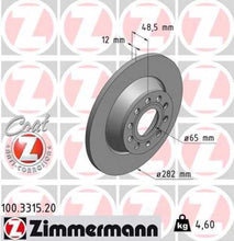 Load image into Gallery viewer, Zimmermann Coated Brake Disc 3315 fits 2005-2018 Audi / Volkswagen