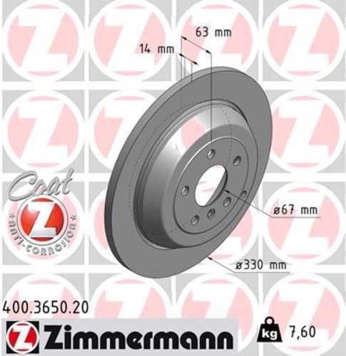 Zimmermann Coated Brake Disc 3650 fits 2007-2009 Mercedes-Benz ML320 / 2006-2011 Mercedes-Benz ML350 / 2010 2011 Mercedes-Benz ML450 / 2006 2007 Mercedes-Benz ML500 / 2007-2009 Mercedes-Benz R320
