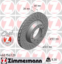 Load image into Gallery viewer, Zimmermann Coated Brake Disc 1567 fits 1996-1998 Porsche 911 / 1998 Porsche 911 Carrera / 1996-1998 Porsche 911 Carrera S / 1996 Porsche 911 Turbo