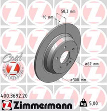 Load image into Gallery viewer, Zimmermann Coated Brake Disc 3692 fits 2003-2006 Mercedes-Benz SL500