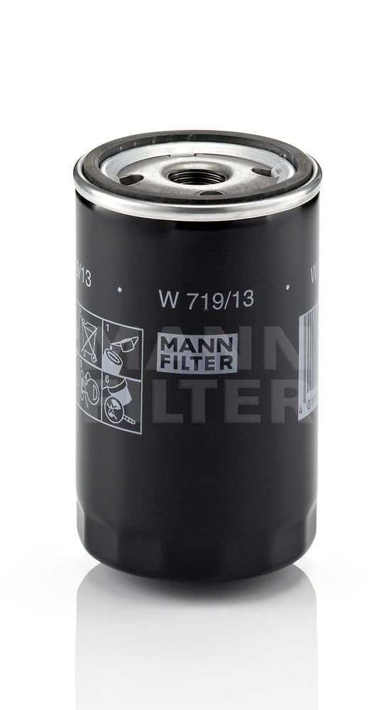 Mann-Filter Oil Filter W 719/13 fits 1985-1988 Mercedes-Benz 190e / 1987 260e / 1988 300Ce 300se, 300sel, 300te / 1993 300e 4MATIC, 300te 4MATIC