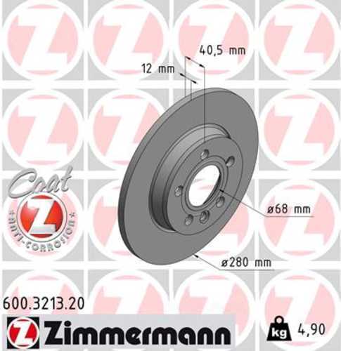 Zimmermann Coated Brake Disc 3213 fits 1997 1999-2003 Volkswagen Eurovan